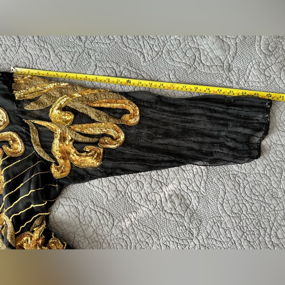 Vintage Black and Gold Beaded Dress by Xoanon - Picture 7 of 16